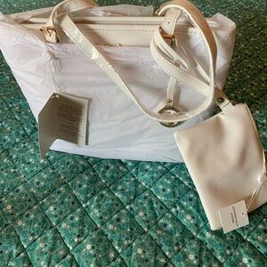 Valentino Orlandi Cream Shoulder Bag with Matching Pouch
